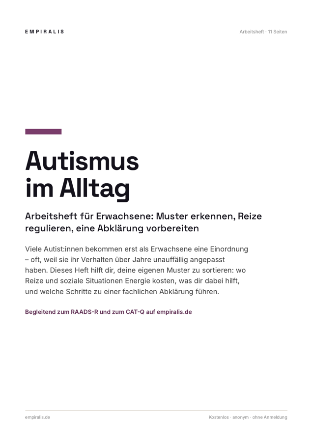 Titelseite des Arbeitshefts Autismus im Alltag