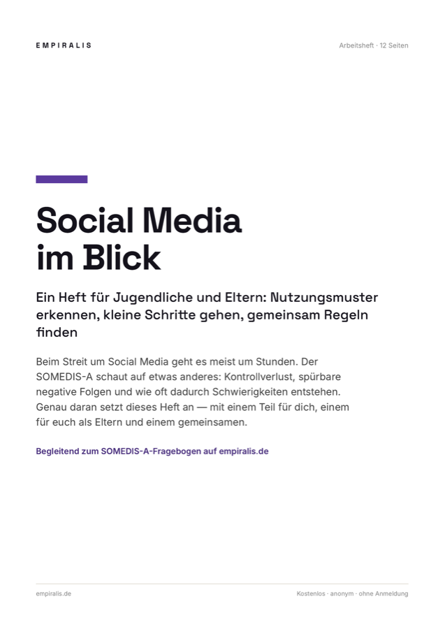 Titelseite des Arbeitshefts Social Media im Blick