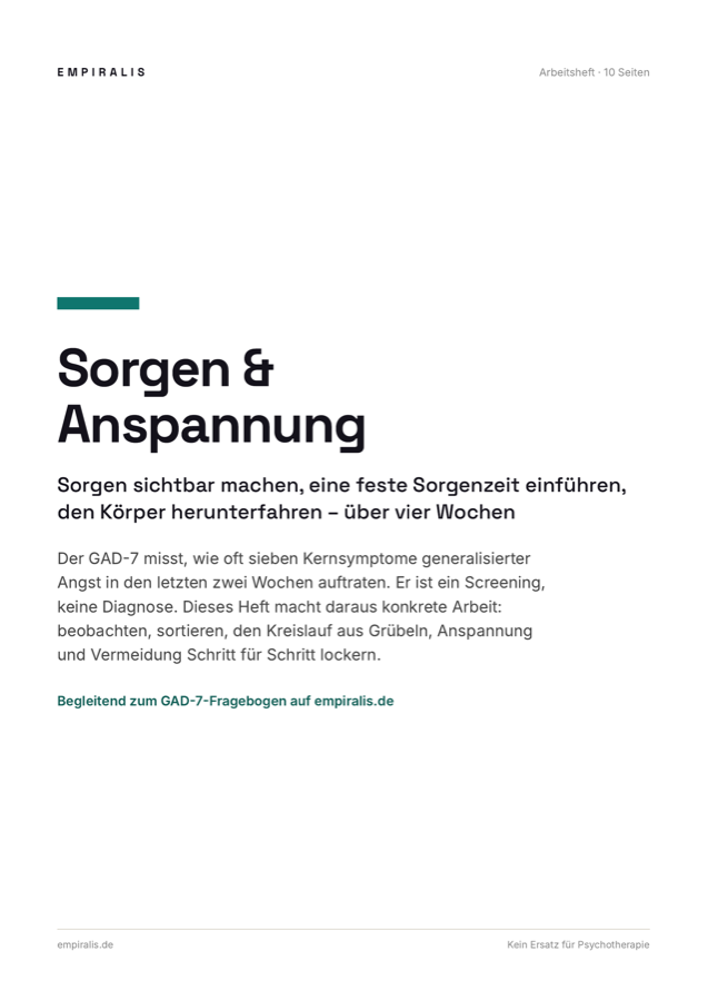 Titelseite des Arbeitshefts Sorgen & Anspannung
